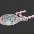 Detailed Starship Model with Saucer Shaped Hull and Engine Modules for Cosmic Exploration
