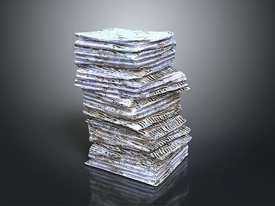 Natural Textured Wooden Stone Planks Stacked For Home Construction And Decor 3d model