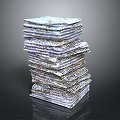Natural Textured Wooden Stone Planks Stacked For Home Construction And Decor