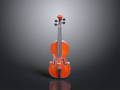 Elegant Wooden Violin Decorative Household Item For Home Decoration 3d model
