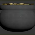 Black Metallic Pot Filled With Shiny Gold Coins On Dark Surface