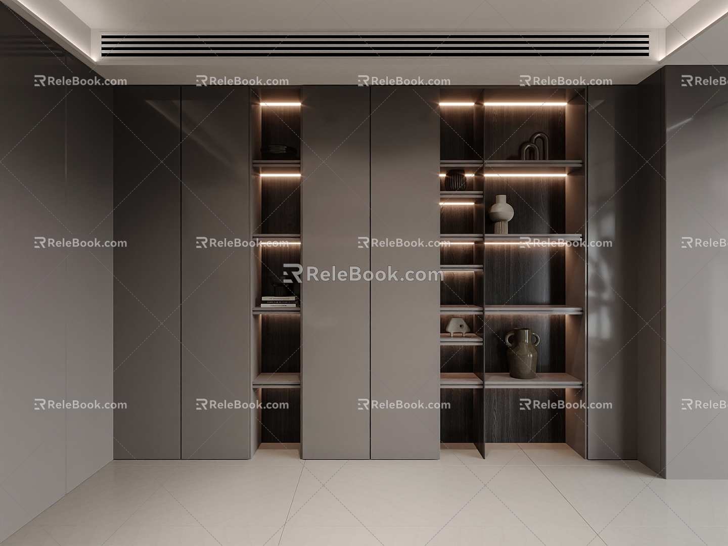 Decorative Cabinet Storage Cabinet Bookcase 3d model