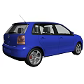 Blue Volkswagen Hatchback With Sporty Design Alloy Wheels And Front Headlights
