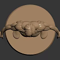 Standing Golden Human Muscle Anatomical Model for Medical Education on Black Base