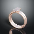 Stylish Rose Gold Ring With Square Gemstone Minimalist Design Fashion Accessory For Women
