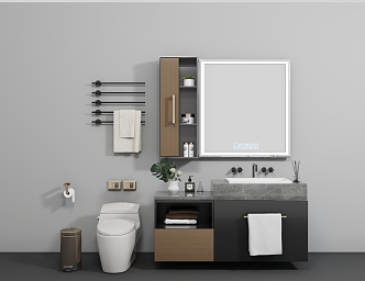 modern sink bathroom cabinet 3d model