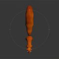 Orange Squirrel 3D Model With Big Eyes And Long Bushy Tail On Shiny Reflective Surface