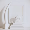 Modern ornaments combination ivory decorative ornaments combination 3d model