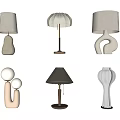 Quiet Wind Table Lamp Cream Wind Table Lamp Vintage Table Lamp 3d model