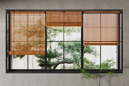 New Chinese Bamboo Blinds Venetian Blinds 3d model
