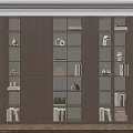 Modern Study Room With Built In Wooden Bookshelves LED Lighting And Decorative Items