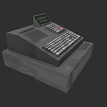 Electronic Cash Register With Digital Display Colorful Keyboard And Drawer