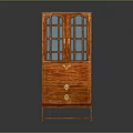 Classic Mahogany Cabinet With Glass Doors And Wooden Drawer Design