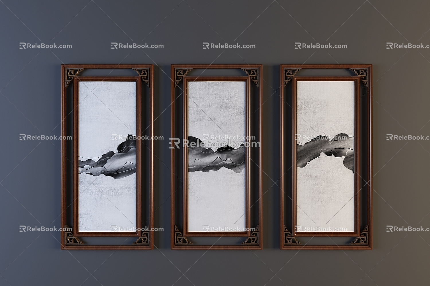 New Chinese Hanging Paintings 3d model