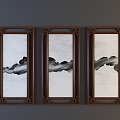 New Chinese Hanging Paintings 3d model