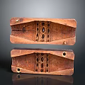 Traditional Hand Carved Wooden Sculptures With Hollowed Out Holes And Decorative Patterns