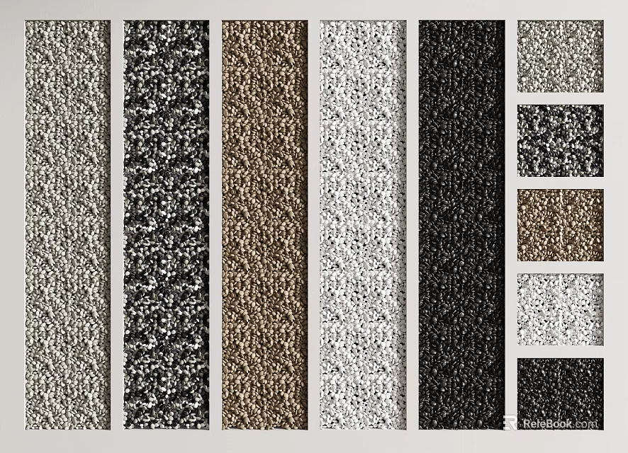 Natural Stone Wood Texture Samples With Various Color Patterns And Designs 3d model 