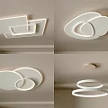 Modern lamp combination minimalist ceiling lamp living room lamp bedroom lamp simple geometric ultra-thin ceiling lamp combination 3d model