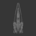 Red Interstellar Spaceship With Futuristic Sci Fi Design For Cosmic Exploration