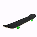 Black Skateboard Play Equipment With Green Wheels And Smooth Durable Surface Design