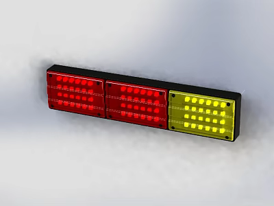 High Quality LED Light Bar With Red And Yellow Indicators For Vehicle Safety 3d model