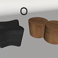 Quiet solid wood combination tea table 3d model