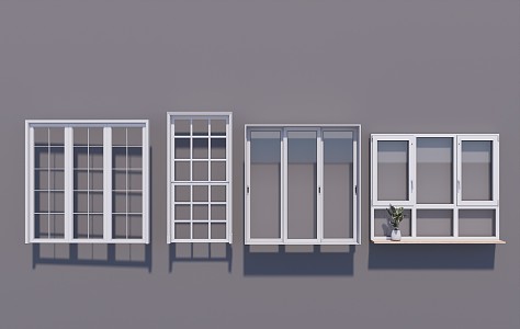 modern sliding window 3d model