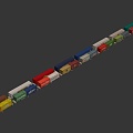 railway container wagons 3d model