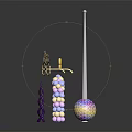2023 Happy New Year Decor With Balloon Arch Purple Spiral Sphere Ornament Gold Glasses