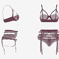 Elegant Purple Lace Lingerie Set With Delicate Straps And Feminine Design