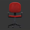 Red Office Chair With Armrests And Rolling Wheels For Comfortable Office Use 3d model