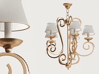 European-style chandelier multi-head chandelier 3d model