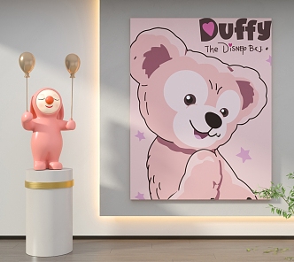 Modern Children's Room Cartoon Hanging Painting 3d model