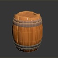 Wooden Barrel Water Barrel Old Wooden Barrel Water Barrel Pot Container Realistic 3d model