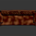 Classic Red Tufted Three-Seater Sofa With Carved Wooden Frame And Curved Arms