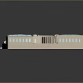Modern Architectural Model With Glass Roofs Symmetrical Structure And Light Exterior Design