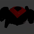 Black Mechanical Robot Character With Red Circular Emblem On Chest 3D Model Design
