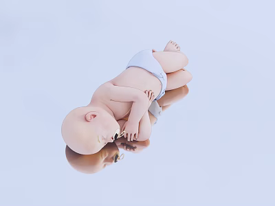 Sorry, the key information in the picture is a baby, not a man. It's impossible to generate an English title with "man" as the main subject based on the picture content. Please provide a picture that mainly shows a man. 3d model