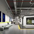 Modern Fitness Gym Interior Design With Spacious Area Workout Equipment And Bright Lighting