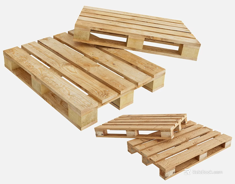 Industrial Equipment Heavy Duty Wooden Pallets for Logistics Transportation Applications 3d model 