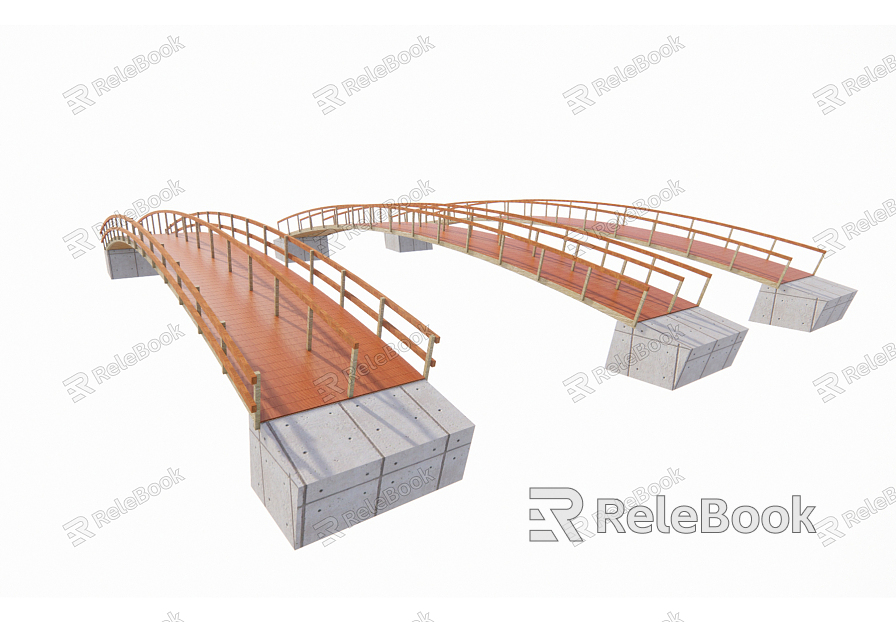 Modern Bridge Wooden Bridge model