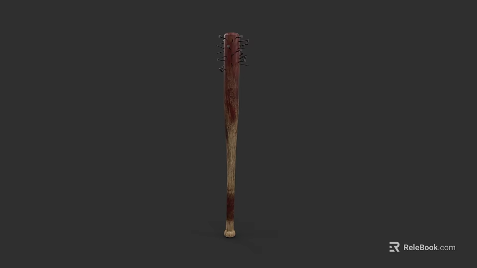Weapon Blood Stained Wooden Baseball Bat With Realistic Blood Splatter And Texture 3d model 