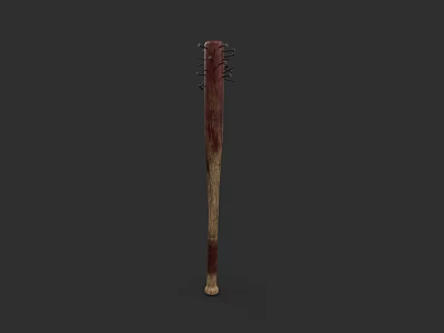 Weapon Blood Stained Wooden Baseball Bat With Realistic Blood Splatter And Texture 3d model