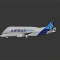 Airbus Beluga Aircraft Model In White And Blue With Tail Number 2 On Shiny Surface