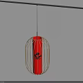 Elegant Red Hanging Lantern Shaped Daily Necessity With Golden Wire Frame Design