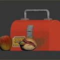 Delicious Fresh Sandwich And Apple With Red Ketchup Sauce Lunchbox On Table