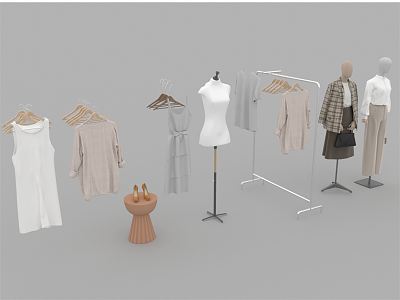 modern model clothes female model 3d model