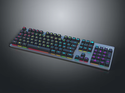 RGB Backlit Electronic Keyboard With Colorful Illuminated Keys And Modern Design 3d model