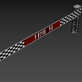 Finish Line Structure With Black And White Checkered Pattern And FINISH Text