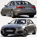 Audi Silver Sedan Stylish Exterior Design With Front Rear View And Alloy Wheels